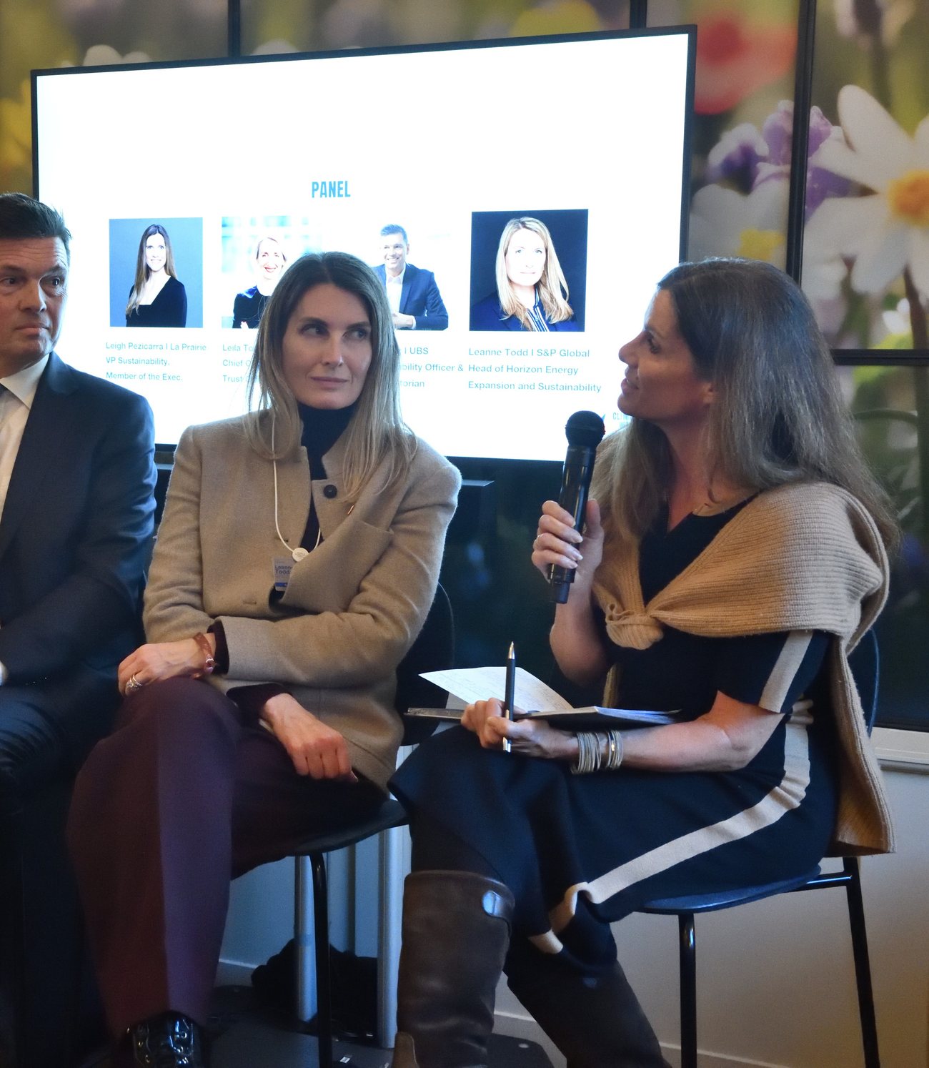 Leigh Pezzicara moderating a sustainability panel